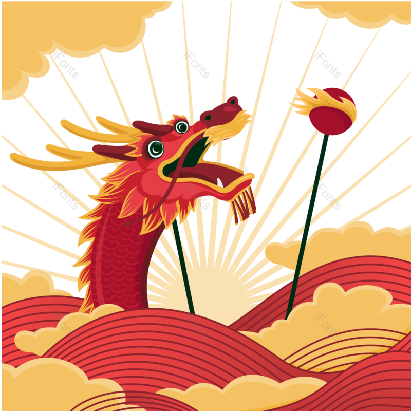 节日图片,舞龙元素,PNG,免抠素材